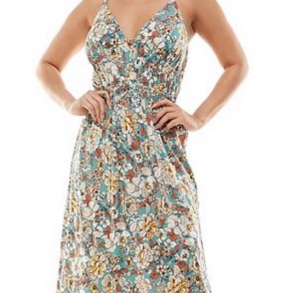 Lily Rose Teal Floral Maxi Dress | Jr Large